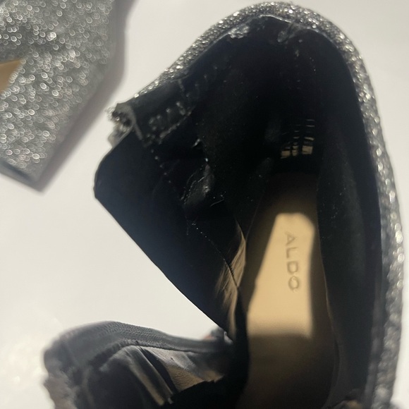 Aldo silver sparkles boots glitter swifty style night out disco women’s 7.5 - Picture 9 of 11